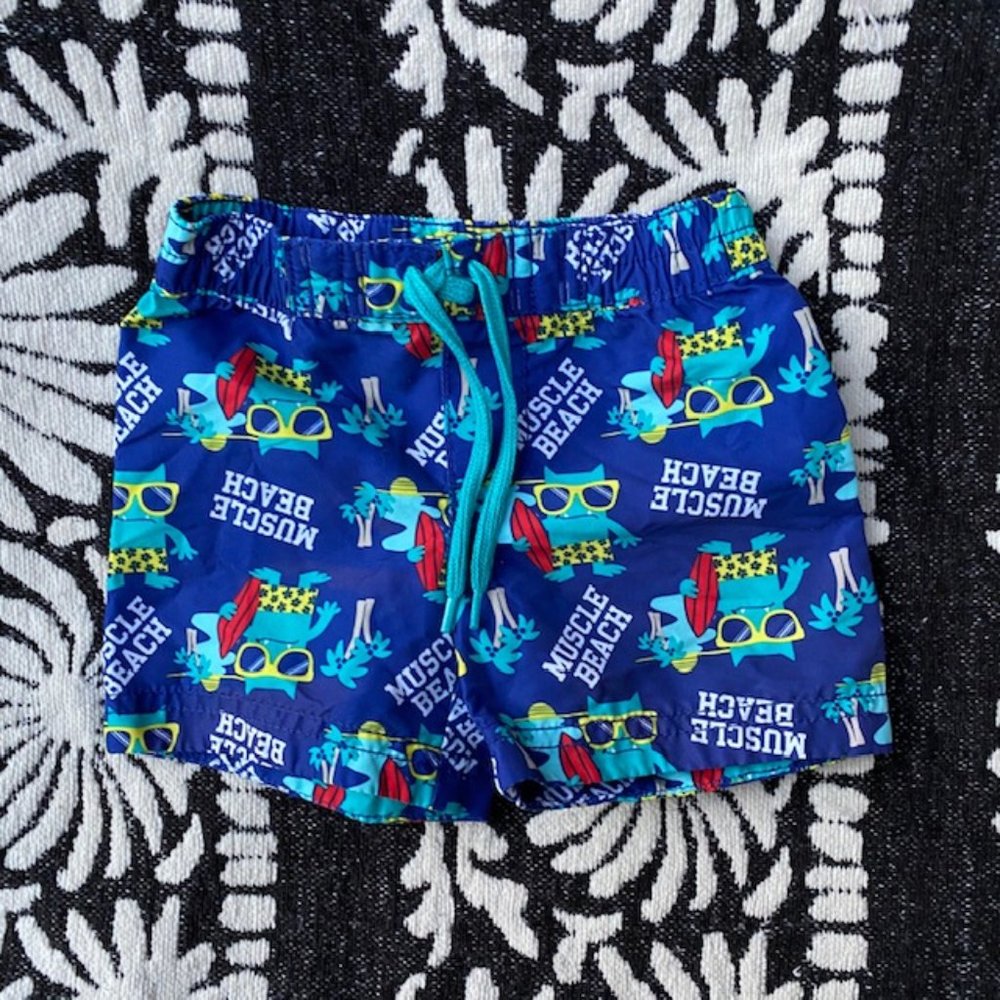 <3/$20> Old Navy Muscle Beach Cat Swim Trunks 0-3